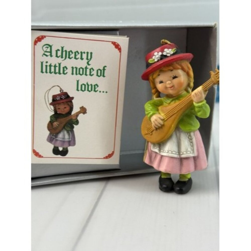 1983 Girl Playing Mandolin Music Instrument Christmas Ornament